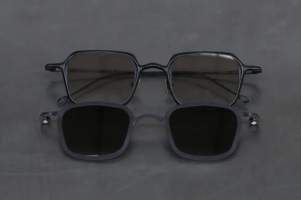 Rigards X TVA joint RG2004TVA titanium aluminum magnesium alloy double-layer sunglasses series RG-RG2004TVA-FGHGTSK retro black + bronze frame gray + green lens